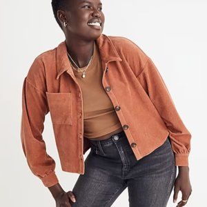 Madewell Knit Corduroy Crop Shirt-Jacket - Size M